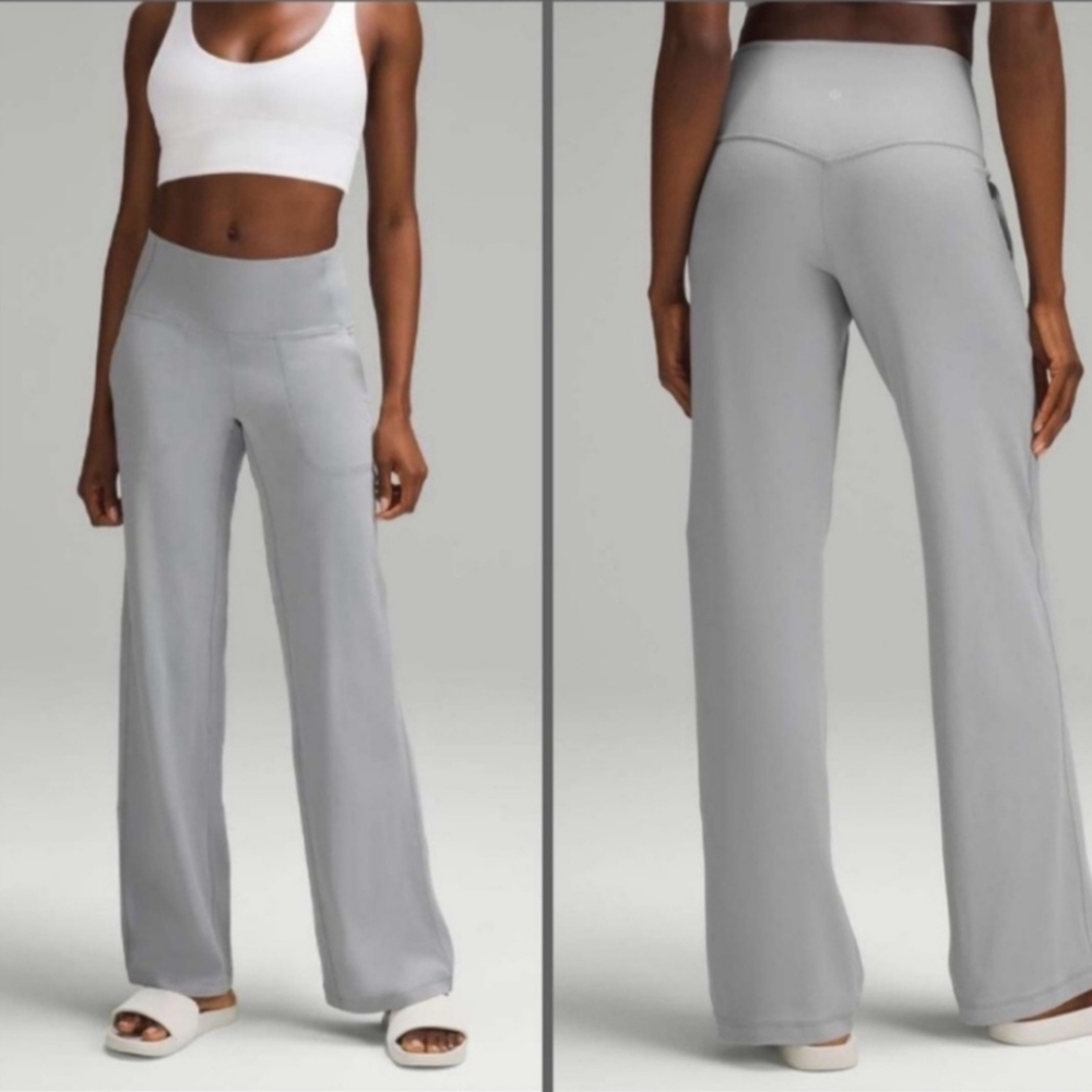 NWT Lululemon Align High-Rise Wide Leg Pant w/ pockets Regular Rhino Grey Sz. 12